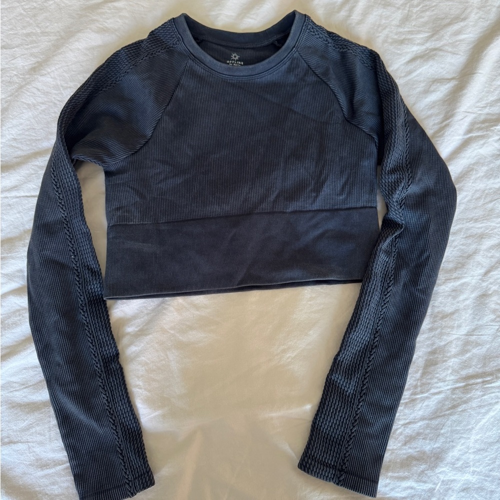OFFLINE by Aerie Big Chill Long Sleeve Crop Too